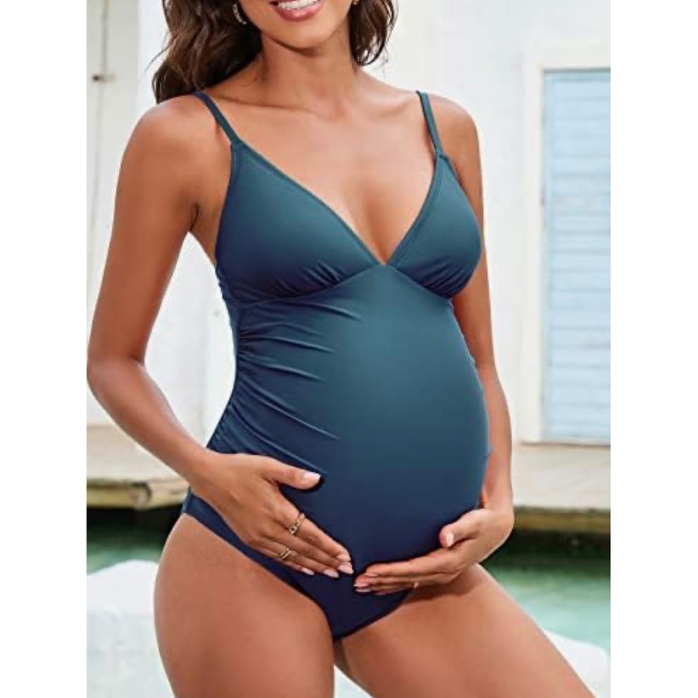 CUPSHE Maternity Swimsuit for  One Piece Swimsuits Pregnancy Swimwear Spaghetti